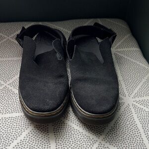 Black Suede Platform Dr Martin Clog Shoes